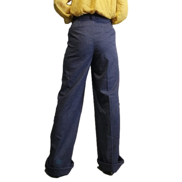 SIZE 8T LOFT Trouser Wool looking Black Grey color High waist dress pant NWT - Picture 4 of 15